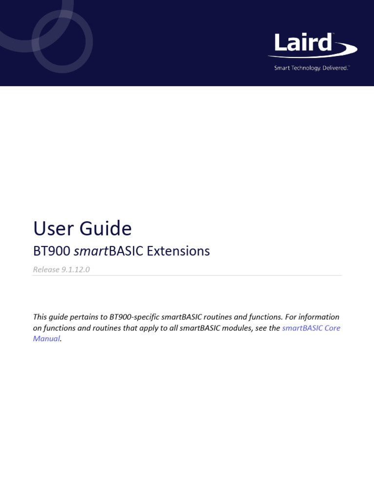 User Guide - BT900 SmartBASIC Extensions Manual - V9!1!12 - 0 | PDF ...