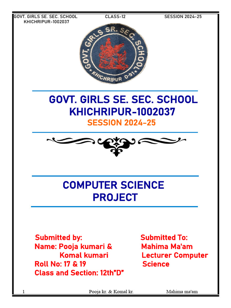 Cs Project Py. | PDF | Software Testing | Computer Program