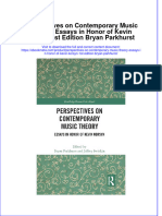 Full Ebook of Perspectives On Contemporary Music Theory Essays in Honor of Kevin Korsyn 1St Edition Bryan Parkhurst Online PDF All Chapter