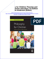Full Ebook of Philosophy For Children Theories and Praxis in Teacher Education 1St Edition Babs Anderson Editor Online PDF All Chapter