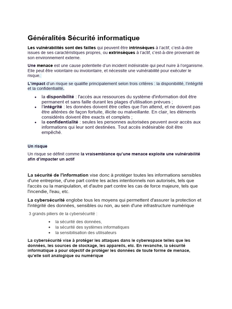 Introduction à la sécurité informatique | PDF | Cryptage | Public-key ...