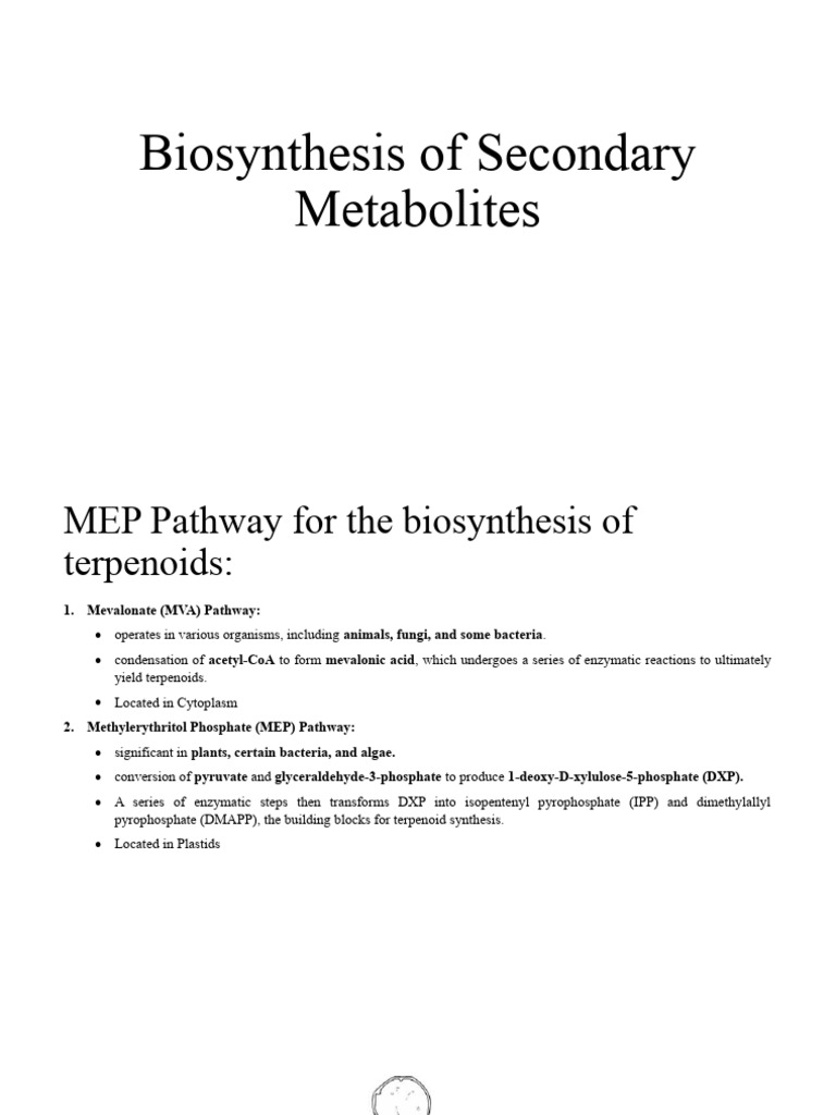 Unit II Biosynthesis of Secondary Metabolites | PDF | Metabolism ...