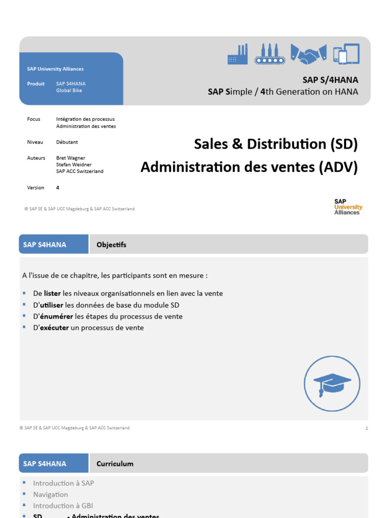 0400 Intro S4HANA Using GBI FR SD Presentation v4 | PDF | Gestion de la ...