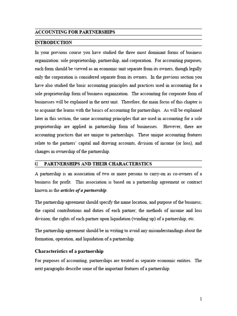 Basics of Partnership Accounting | PDF | Partnership | Debits And Credits