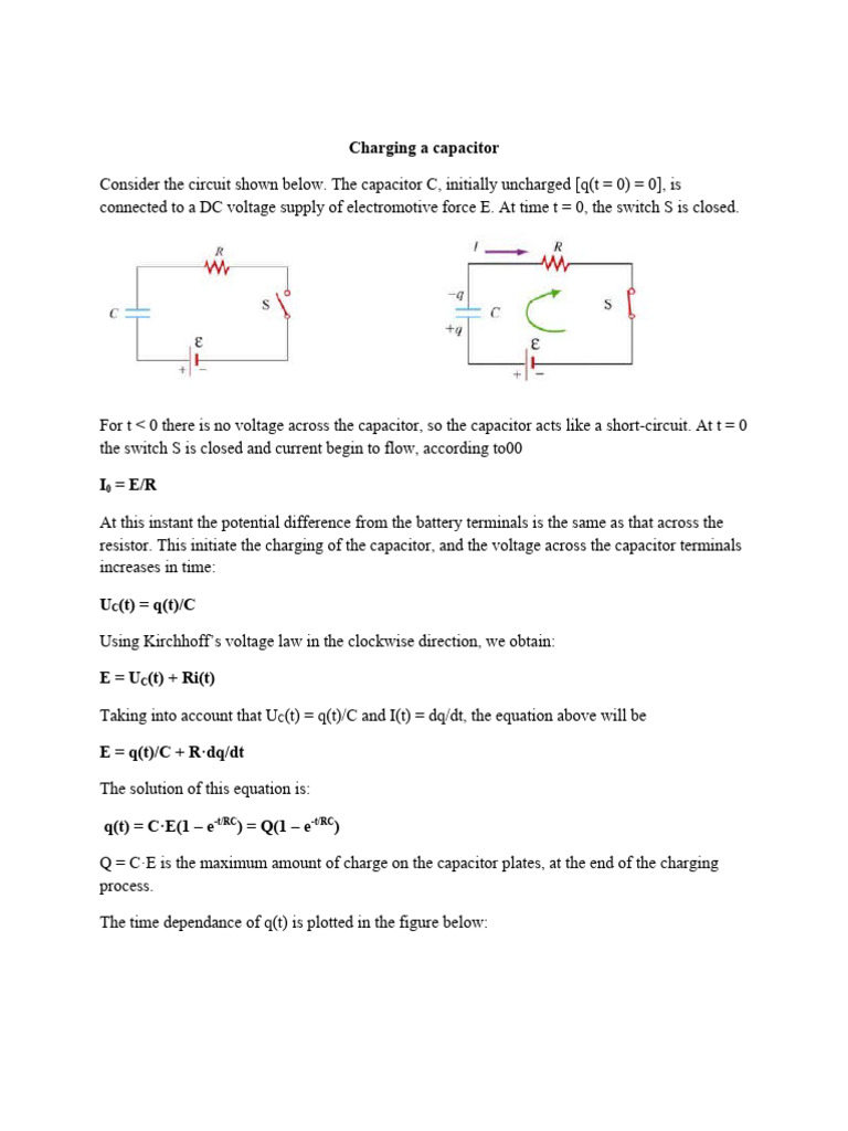 Charging A Capacitor | PDF