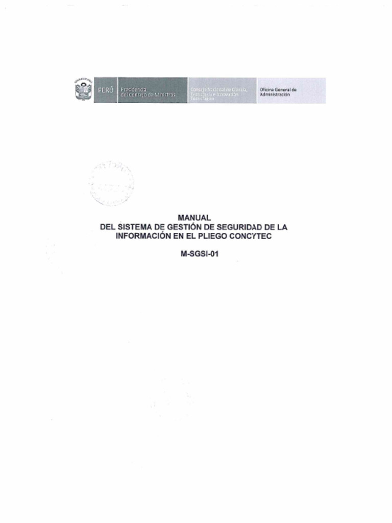 Manual Del Sgsi Concytec Pdf