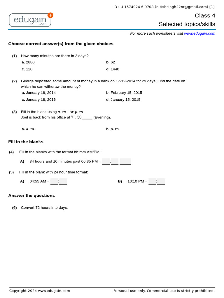 Time class 4 pdf