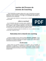 Acuerdos Del Proceso de Sesiones de Coaching