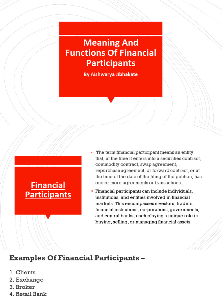 Financial Participants | PDF | Investing | Investment Fund