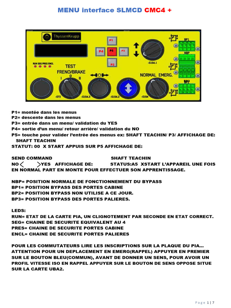 Menu Interface SLMCD CMC4+ | PDF