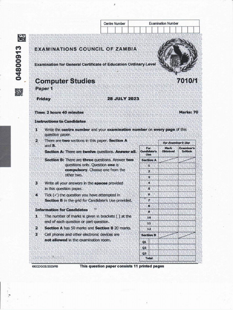 Computer Studies 2023 | PDF