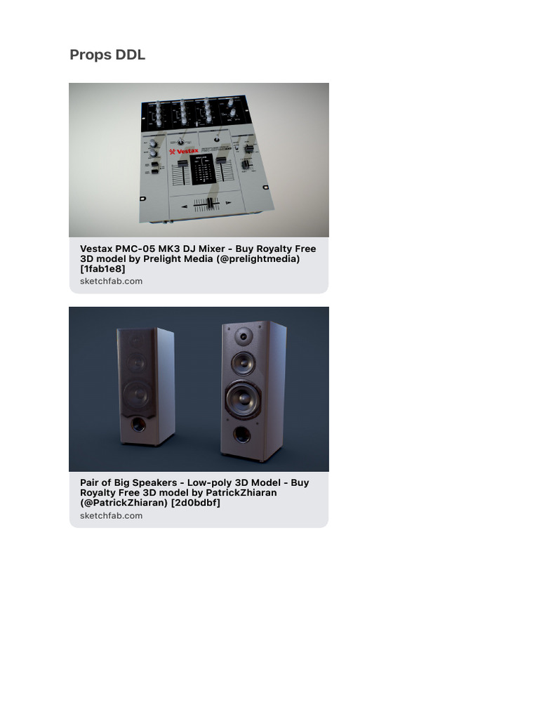 Royalty Free 3D Audio Models Collection | PDF | Computers