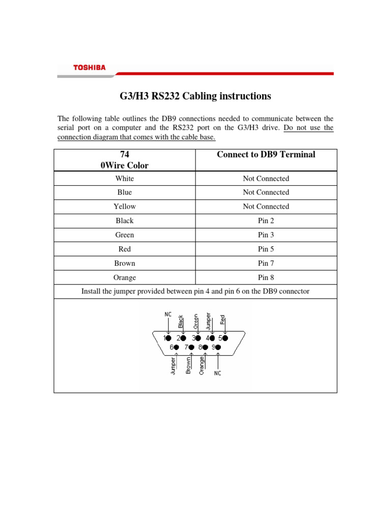 G3/H3 RS232 Cabling Instructions | PDF