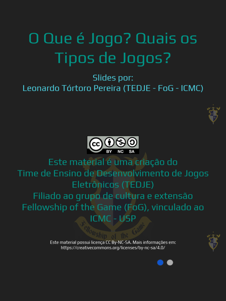 Aula - Definições de Jogo e Tipos de Jogos | PDF | Videogames | Estado