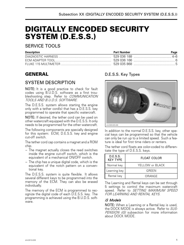 D.E.S.S. System Overview and Key Management | PDF | Electrical ...