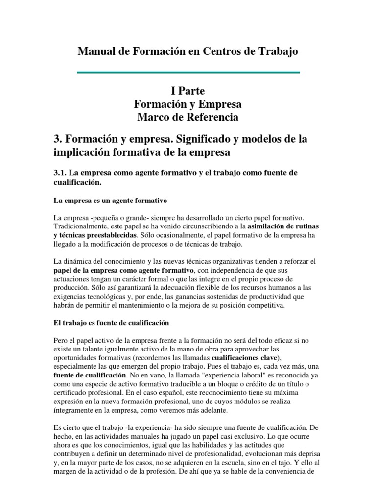 Manual de Formación en Centros de Trabajo | PDF | Evaluación | Aprendizaje