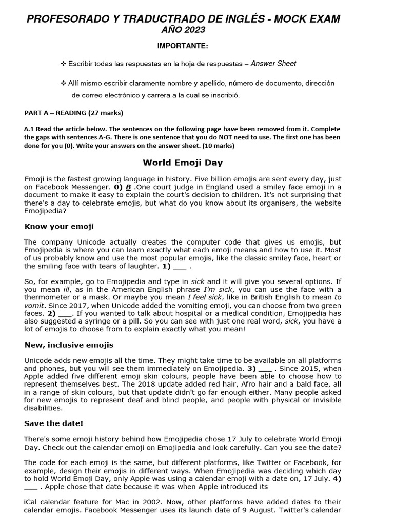Mock Test 2023 Pdf Foreign Language Studies