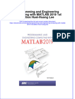 Full Ebook of Programming and Engineering Computing With Matlab 2019 1St Edition Huei Huang Lee Online PDF All Chapter