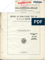 Report of Wind-Tunnel Test On U.S.A. 27 Airfoil (25 April 1921)