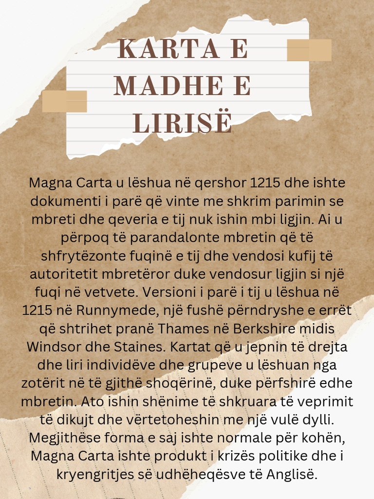 Karta e Madhe e Lirise | PDF