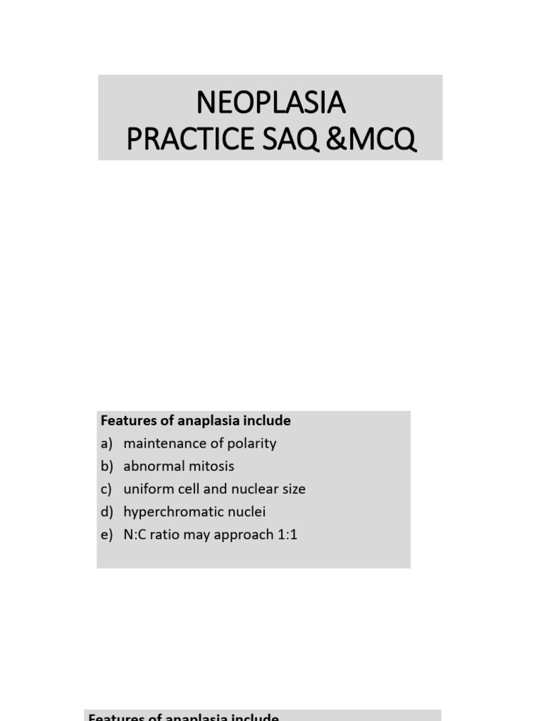 Neoplasia Practice Saq Mcq Download Free Pdf Neoplasms Cancer