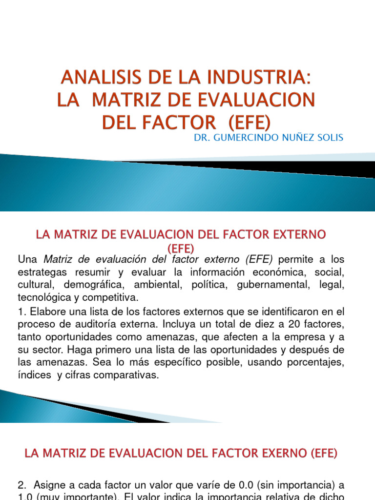 Matriz EFE y Análisis Competitivo | PDF | Business | Mercado (economía)