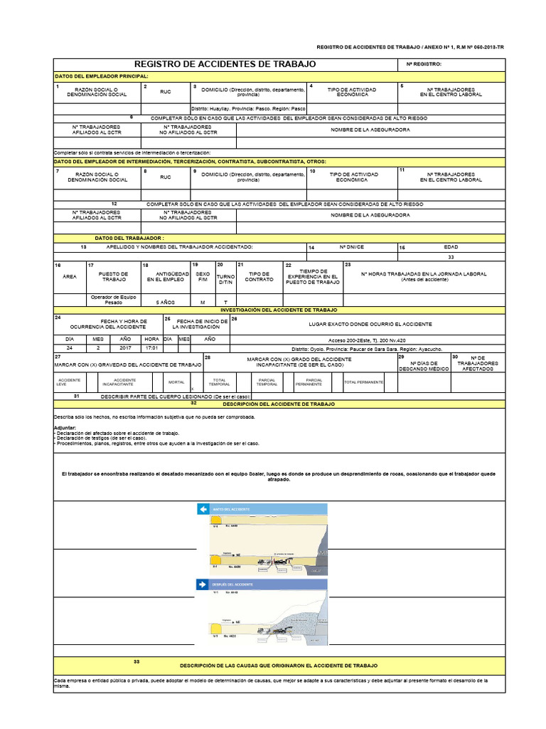 Formato De Registro De Accidente 1 Descargar Gratis Pdf
