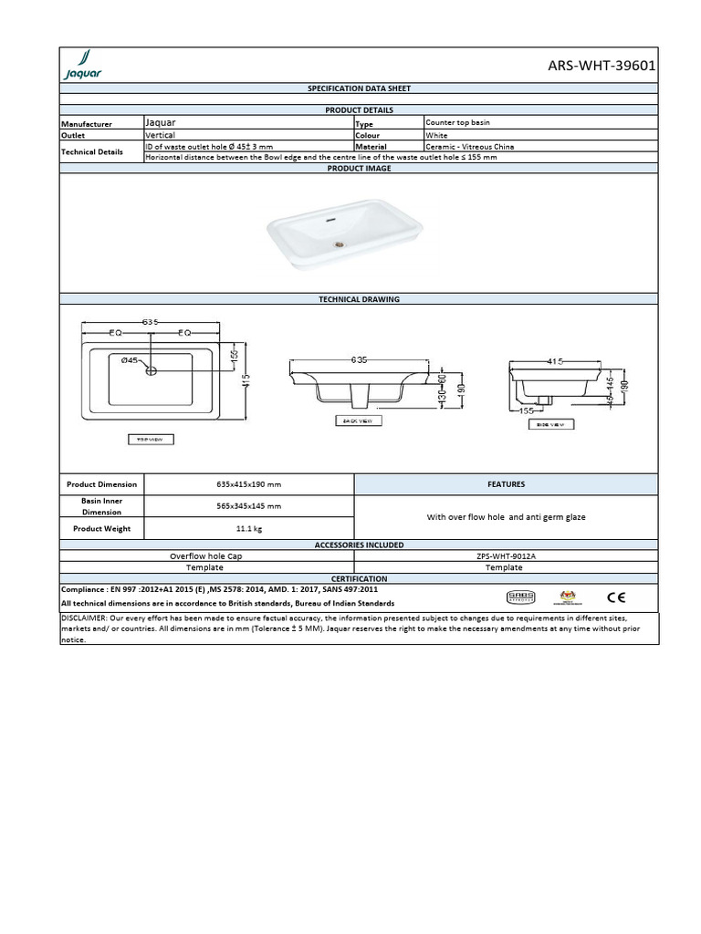 Ars WHT 39601 - D | PDF