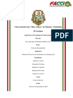 Gestión de Proyectos de Tecnologías de La Información