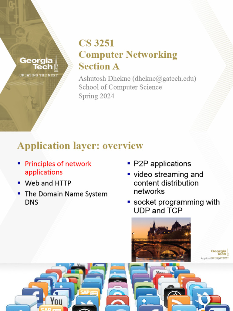 05 sp24 ApplicationLayer | PDF | Networking | Internet & Web