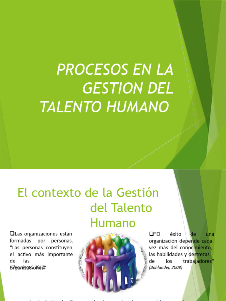 Procesos en La Gestion Del Talento Humano | PDF | Evaluación de ...