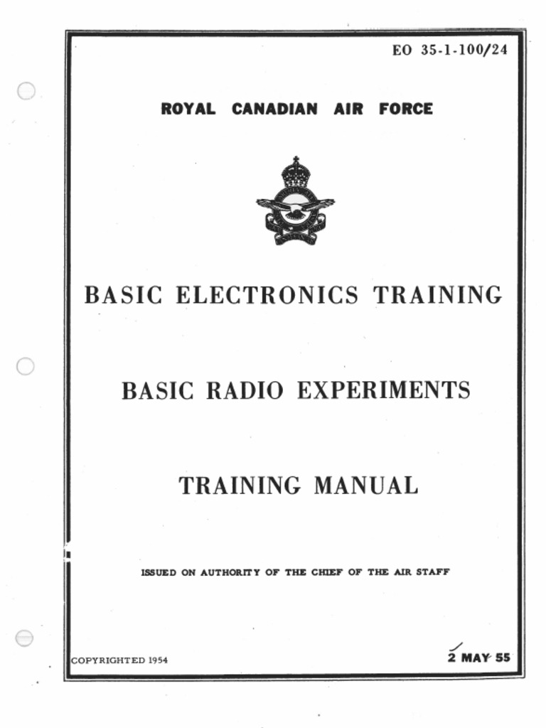 Basic Electronics Training Basic Radio Experiments Training Manual 1955
