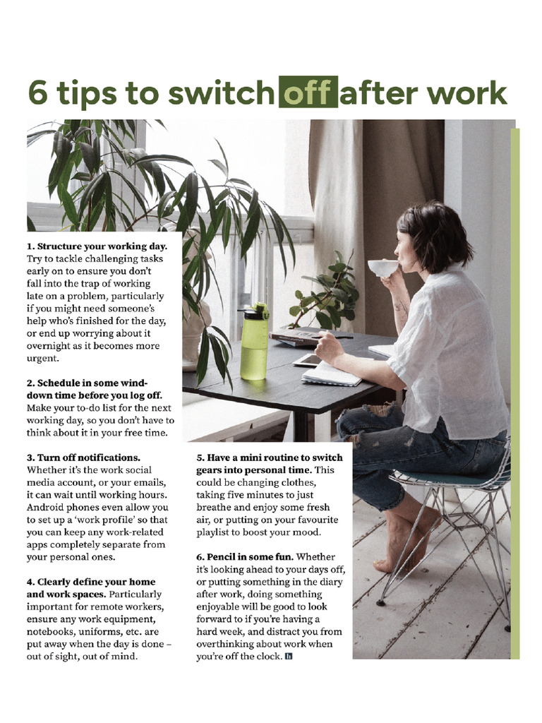 6 Tips To Switch Off After Work | PDF