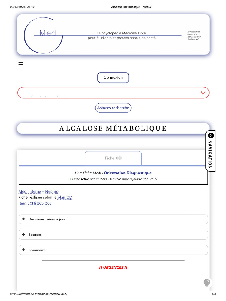 Alcalose Métabolique : Étiologies et Diagnostic | PDF | Médecine de ...