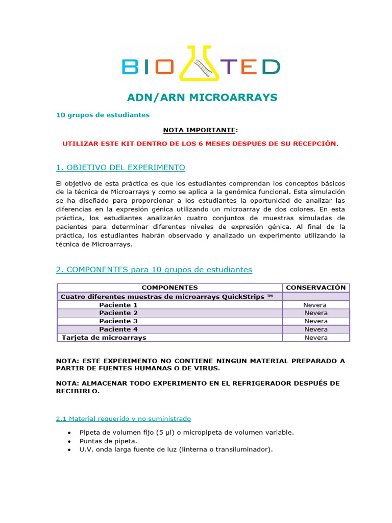 Adn Arn Microarrays | PDF | Adn Microarray | Adn