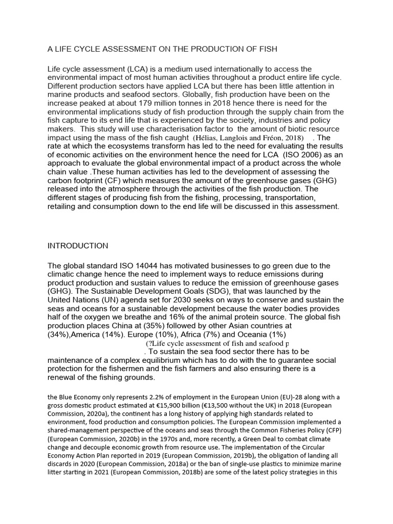 Life Cycle Assessment of Fish Production | PDF | Life Cycle Assessment ...