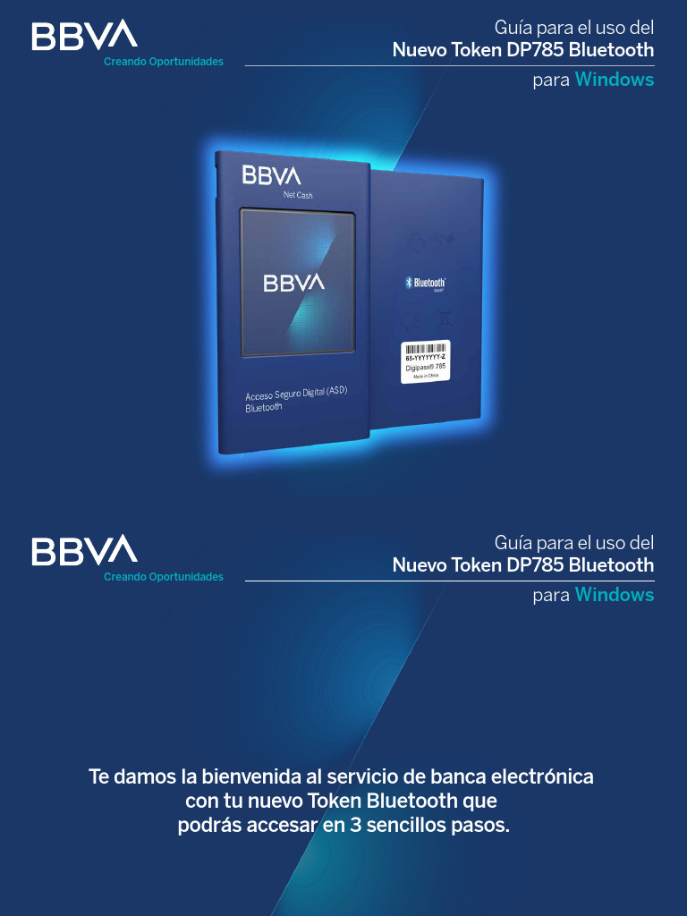 Guía del Token DP785 Bluetooth BBVA | PDF | Bluetooth | Microsoft Windows