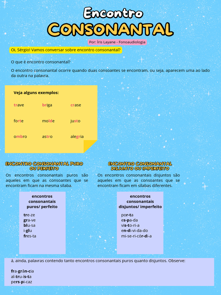 Encontro Consonantal: Tipos e Exemplos | PDF | Idiomas | Estudos de ...