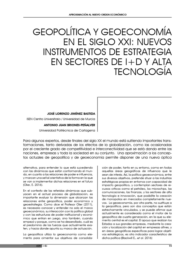 Geopolítica y Geoeconomía en el Siglo XXI | PDF