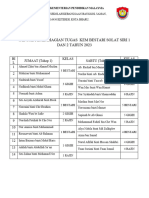 Jadual Pembahagian Tugas Kem Bestari Solat Siri 1 Dan 2 Tahun 2023