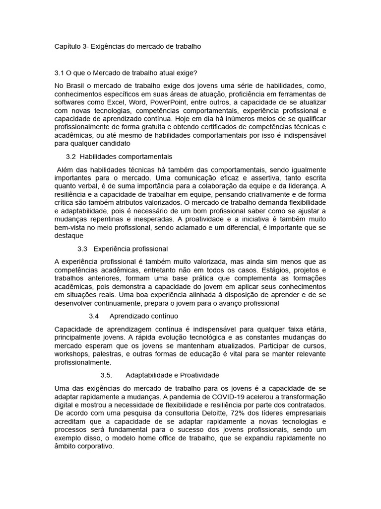 Habilidades Essenciais para o Mercado de Trabalho | PDF | Aprendizado ...