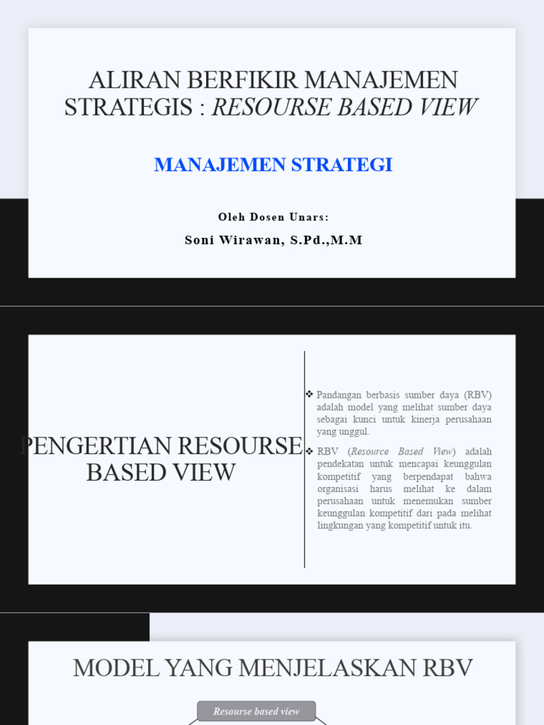 Model RBV dalam Manajemen Strategi | PDF | Karier & Perkembangan | Bisnis