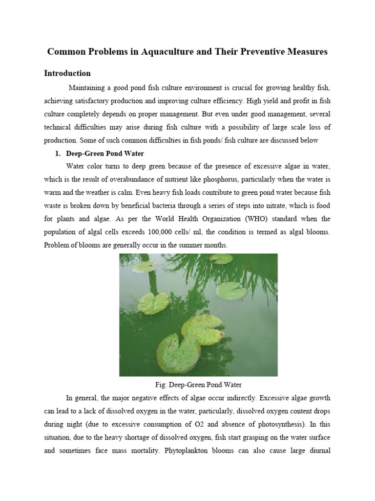 Image showcasing Common Problems in Aquaculture and Their Preventive Measures | PDF ...