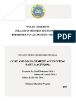 Lecturenote - 875129059cost and Managerial Accounting I