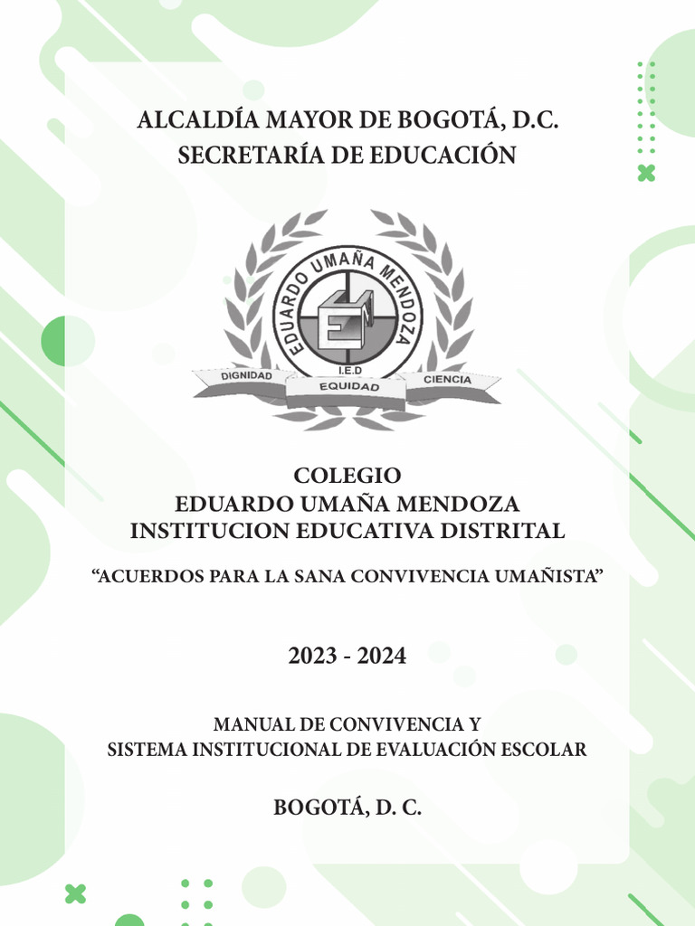 Manual de Convivencia Escolar 2023-2024 | PDF | Educación de la primera ...