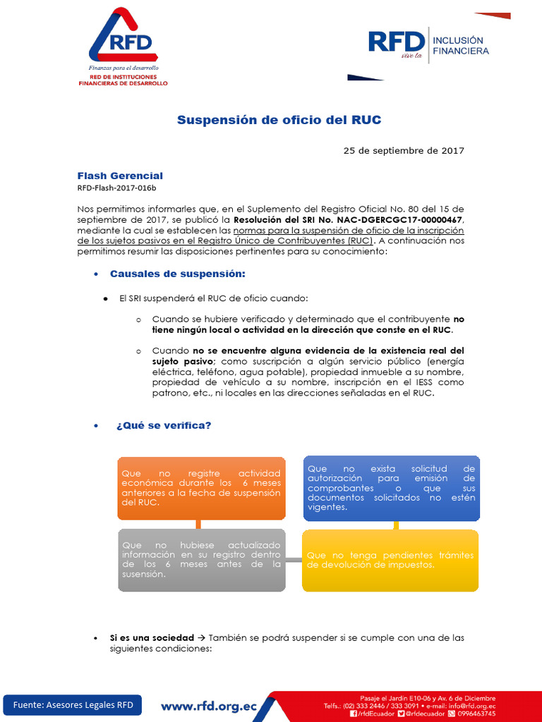 Suspensión de RUC: Normas y Causales | PDF | Contabilidad