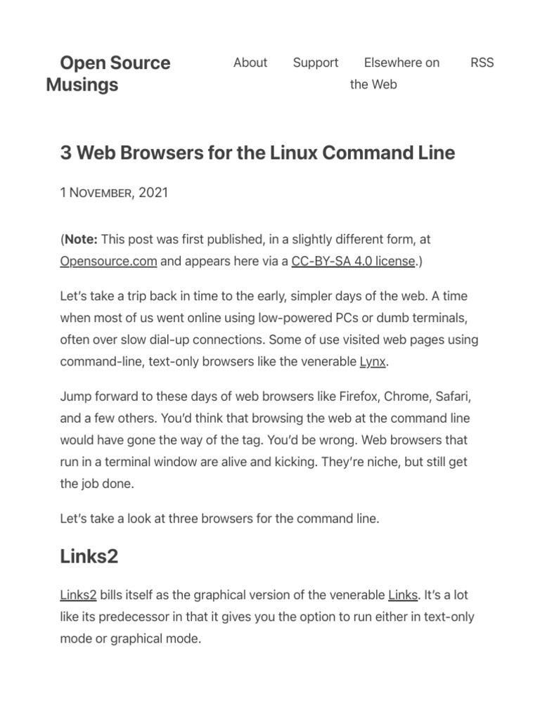 3 web browsers for the linux command line pdf world wide web