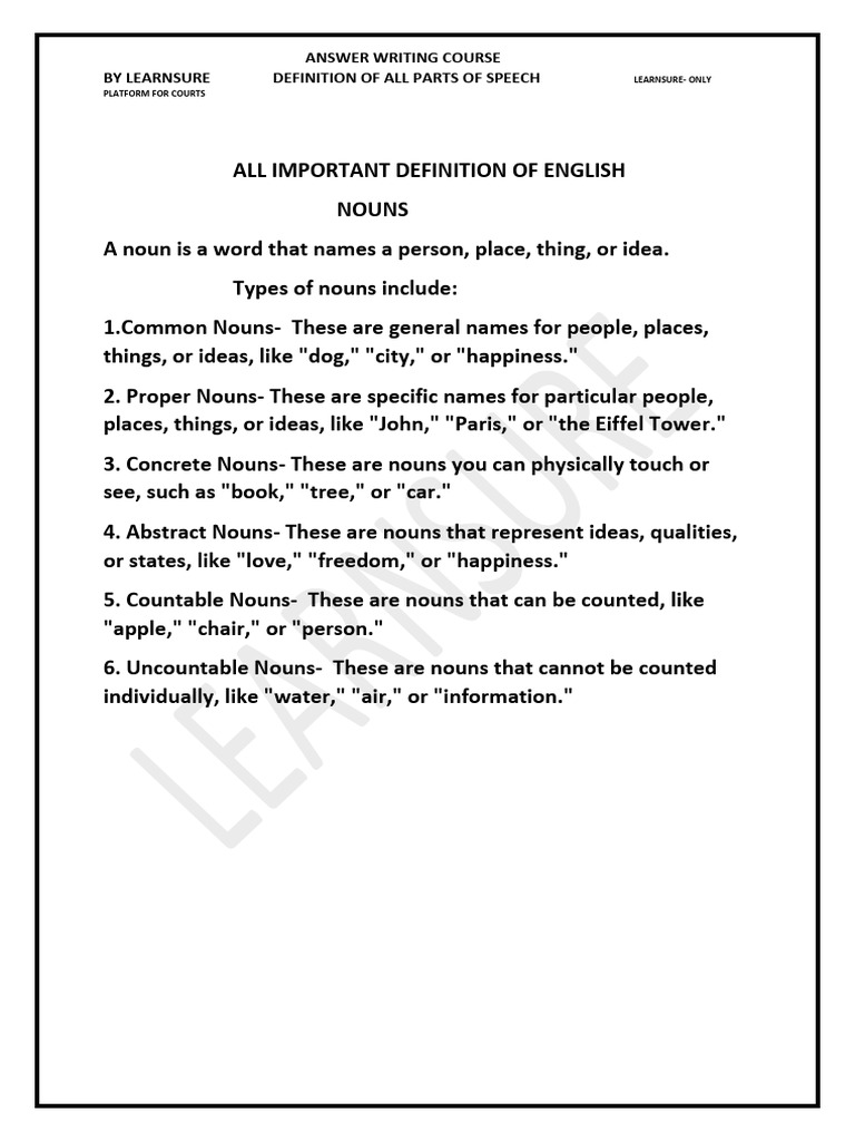 Definition and Explanation of All Topics of English - 35734980 - 2024 ...