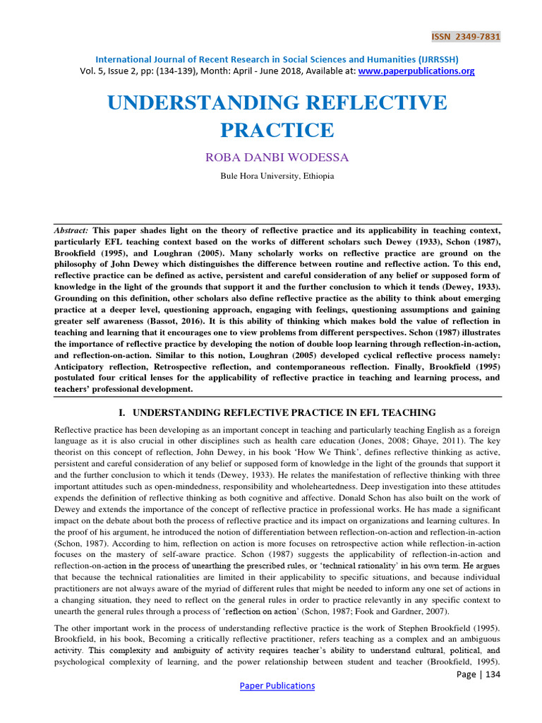 Understanding Reflective Practice-1178 | PDF | Reflective Practice ...
