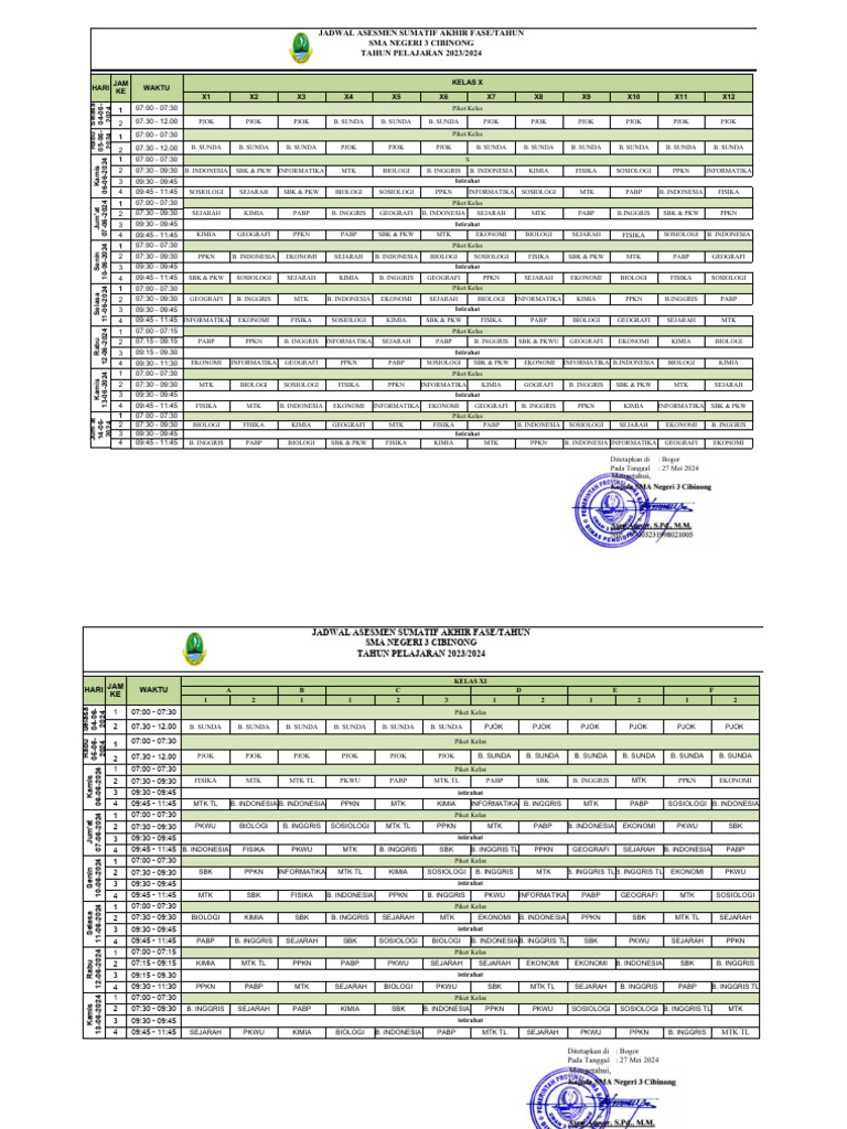 Jadwal Asat 2024 PDF